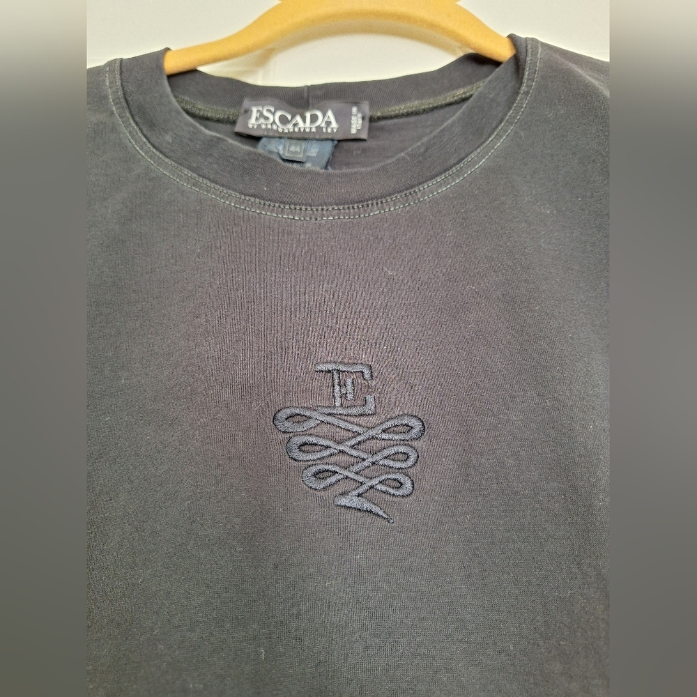 Escada Black Short‎ Sleeve Tee Size 44/M - Picture 2 of 7